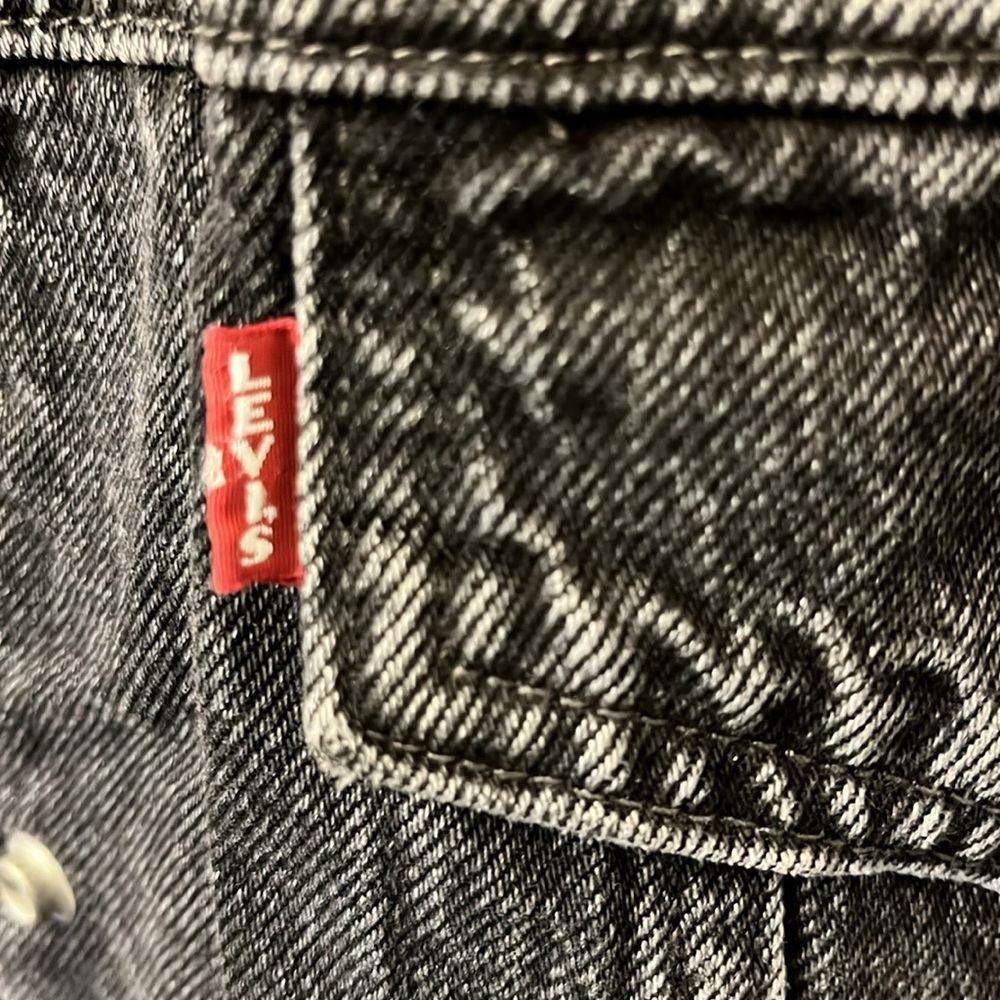 Levi’s 90s Sherpa Trucker Jacket Black Denim NWT 1X - Picture 9 of 14